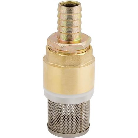 Kit de Filtre d'aspiration 3/4", Valve à Pied en Laiton avec clapet Anti-Retour et crépine d'aspiration, buse de Tuyau et Collier de Serrage (1/5)