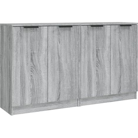 Credenza buffet cassettiera mobile contenitore organizer cucina soggiorno soggiorni set da 2 sonoma 60 x 30 x 70 cm pannelli in derivati grigio 020036953