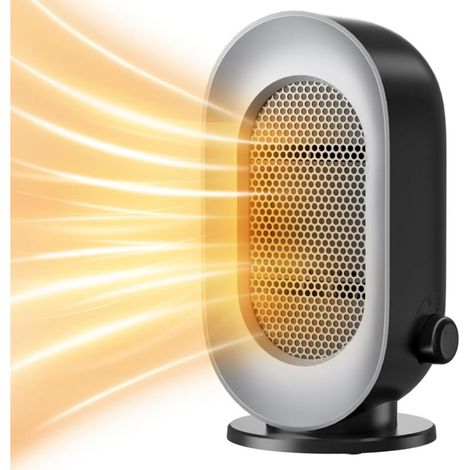 Portable Indoor Space Heater, Mini Electric Heater Fan, Overheat/Tip-Over Protection, Fast Heating PTC Small Desktop Heater (1/5)