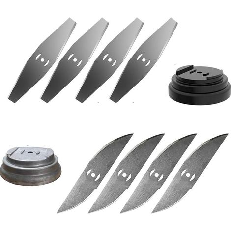 Lame de Tondeuse à Gazon, Lame en métal, Lame de débroussailleuse, Lame de Rechange sans Fil, Tondeuse de Jardin, Seulement 8 Lames incluses, avec Base en Lame, pour Accessoires de Jardin (1/5)