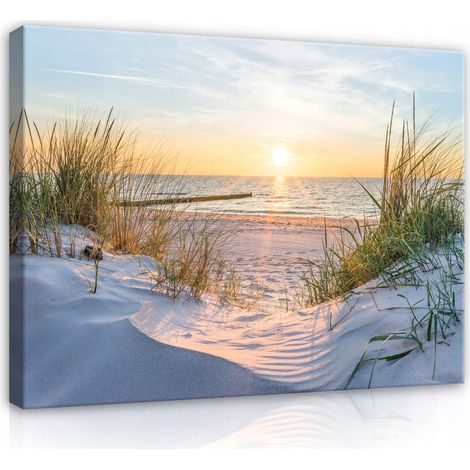 tableau mer plage 3d sur toile pour salon 120x80 (1/3)