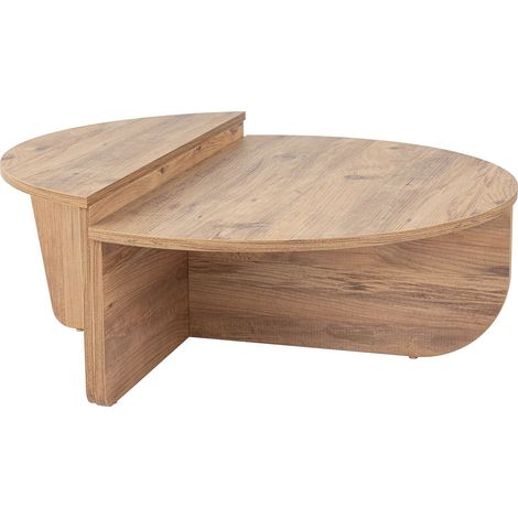 Table basse modulable ronde effet Bois Ø90 cm - Selma