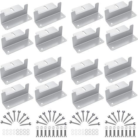 Soporte de montaje para panel solar, 16 unidades, soportes de montaje de panel solar de aluminio ligero para caravanas, techo, barcos, yates, 16 unidades de soportes Z (4 juegos) (1/5)