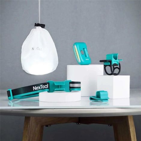 NexTool NE20005 linterna frontal 170 lm, recargable, negra, IPX4, Azul (1/5)