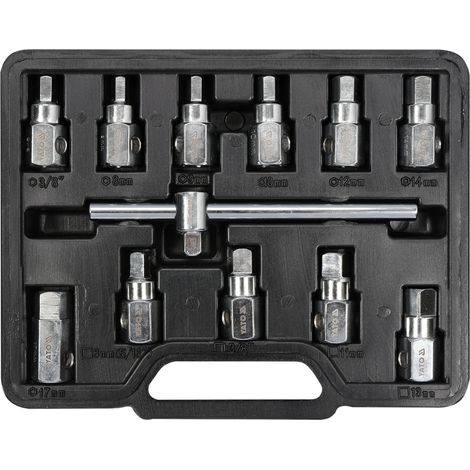 Set di chiavi per lo scarico dell'olio da 3/8" 12 pezzi (1/3)