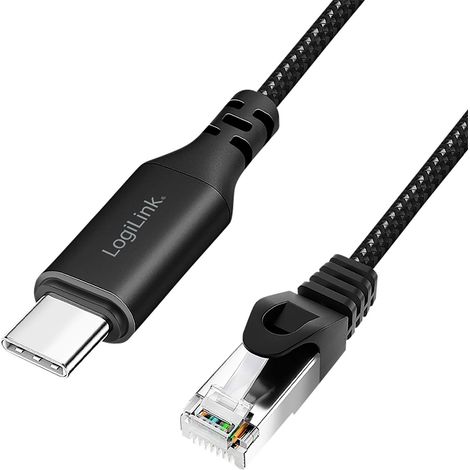 LogiLink USB 3.2 Gen 1 (USB 3.0) Adapterkabel [1x USB-C® USB 3.2 (Gen 1) - 1x RJ45-Stecker 8p8c] CU0 (1/5)