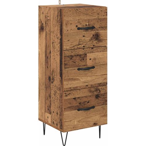 Maison La Vie - Buffet Salon Moderne - Meuble de rangement - Bois ancien 34 x 34,5 x 90 cm Bois d'ingénierie bu2942 (1/5)