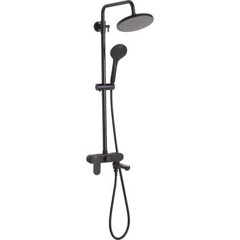 Set Doccia Miscelatore Nero Opaco con Funzione Pioggia Glamour Moderno Gurara