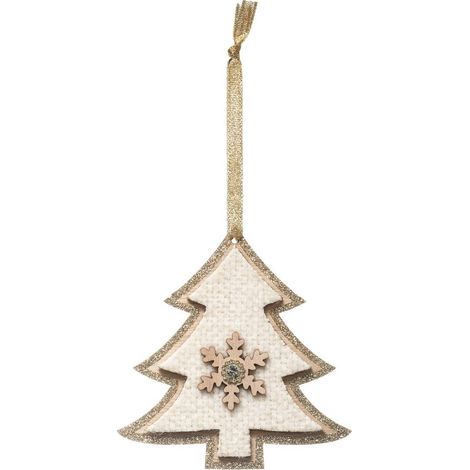 Weihnachtsbaum Holz Tannenbaum Beige 12 cm - Feeric lights & christmas