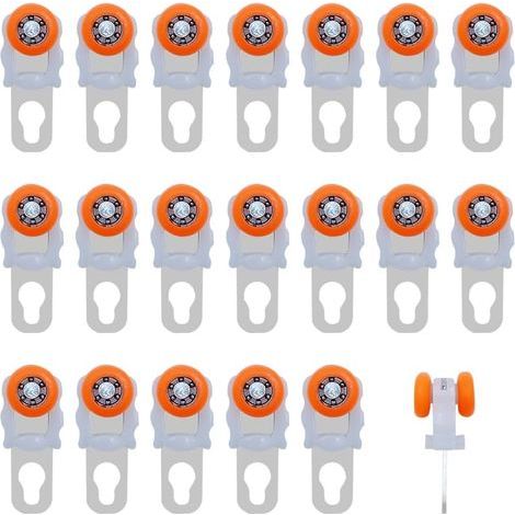 20 pièces Rouleau pour Rail de Rideaux, Roue de roulement, glisseur de Rideau, Rouleau Silencieux, Rouleau directionnel, pour Rail de Rideau (1/5)