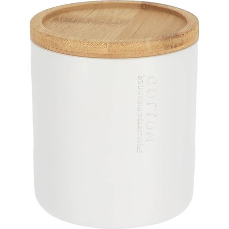 Wattebox polyresin bambusdeckel - weiss bambus - Tendance