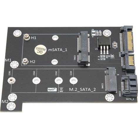 Carte Adaptateur Double SATA3 pour SSD M.2 NGFF, Convertisseur Haute Vitesse pour PC et Stockage (1/5)