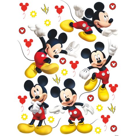 sticker mural Mickey Mouse rouge et jaune  - Disney