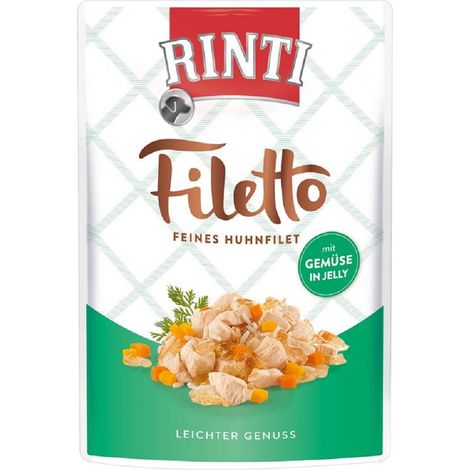 Rinti Filetto Hähnchenfilets in Gelee – 100-g-Beutel – mit 100 g Gemüse