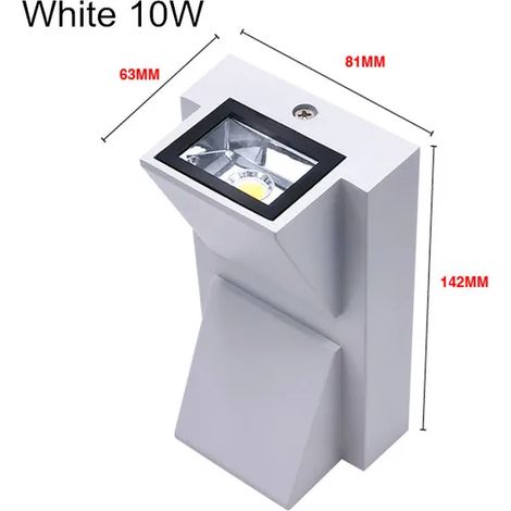 (10WW-12V-Blanc froid) Applique murale extérieure étanche IP65 12V 5W 10W pour éclairage extérieur de bâtiments, portails, balcons, jardins et cours (1/4)