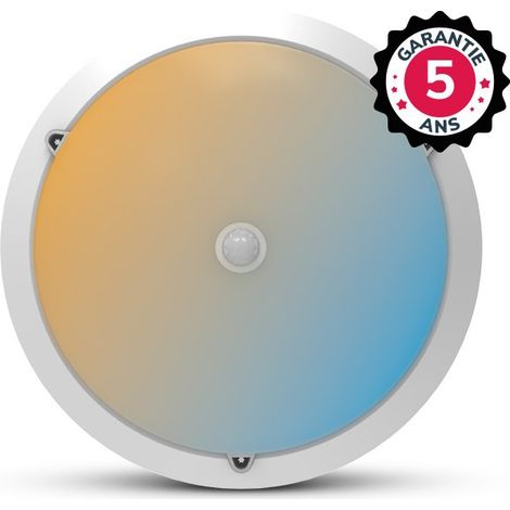 Lámpara LED Hublot Blanco  Detector IR Ø300 15W CCT – Garantía 5 años Miidex Lighting® (1/4)