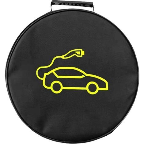 Bolsa de transporte para cables de carga de coche eléctrico, compatible con cables Tipo 2 y Tipo 1, organizador para todos los cables y extensiones (Redondo) (1/4)