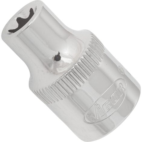 VIGOR T Steckschlüsseleinsatz, V2728N, 3/8 Zoll (10 mm) Vierkant, E Profil, SW E8 (1/2)