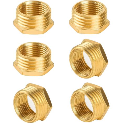 6 Réducteur, Laiton, G1/2 Mâle G3/8 Femelle, PTFE, Chauffage Eau Gaz (1/3)