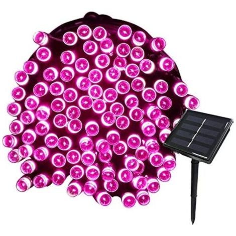BUNTHAUS 22M Guirlande Solaire 200 LED 8 Jeux de Lumière Guirlande Lumineuse Idéal pour la Décoration de Jardin Gazebo Patio Cour Clôture Extérieur (Rose) (1/5)