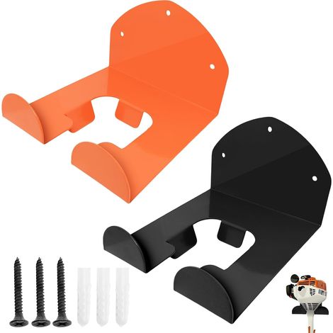 2 Pièces Support Debroussailleuse Mural, 15 x 15 x 10cm Résistant à l'eau et à la rouille, peu sensible à la déformation,Porte Outils Mural, Support Mural (1/5)
