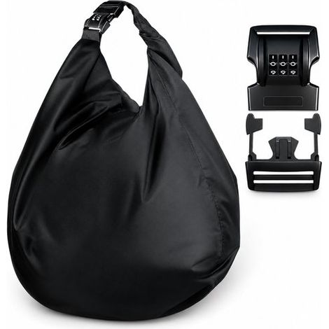 Sac de rangement pour casque vélo – Hydrofuge – Pliable – Noir – Protection et transport – Serrure incluse (1/5)