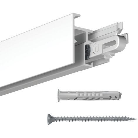 Cimaise Click+ Rail R20 Blanc 200cm + clips + vis & chevilles - Cimaise Tableau Newly