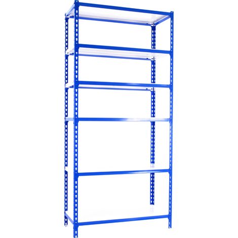 SimonRack Scaffale Portaoggetti, 2500x1000x500 mm, 6 Ripiani, Portata 180 kg per Ripiano, Metallo, Scaffale da Garage, Blu/Bianco – Simonclick (1/3)
