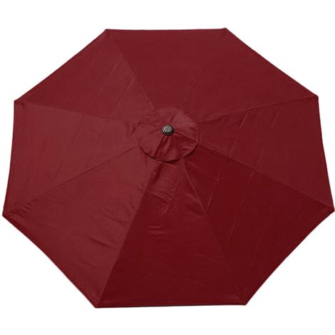 Auvent de remplacement pour parasol de terrasse, 9,84 pieds, 8 nervures, couverture extérieure pour jardin, cour, rouge (1/5)