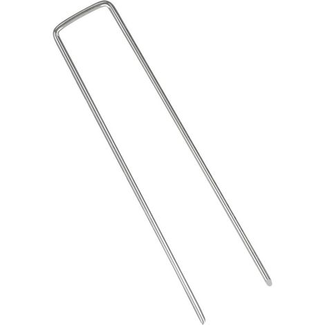 Chiodi di fissaggio a forma di U - diametro filo 3,0 mm - larghezza 4 cm lunghezza 10 cm - 50 pezzi. (1/4)