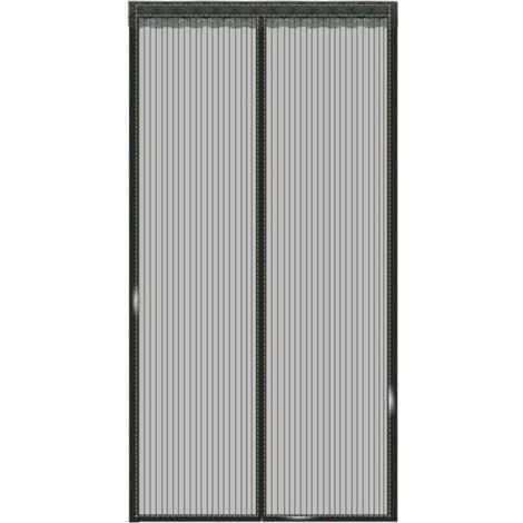 Moustiquaire Aimantée pour Porte Fenêtre 150x240cm - Moustiquaire Enroulable sur Mesure avec Fermeture Automatique - Idéale pour Portes d'Entrée Intérieures ou Patios - Couleur Noir (1/4)