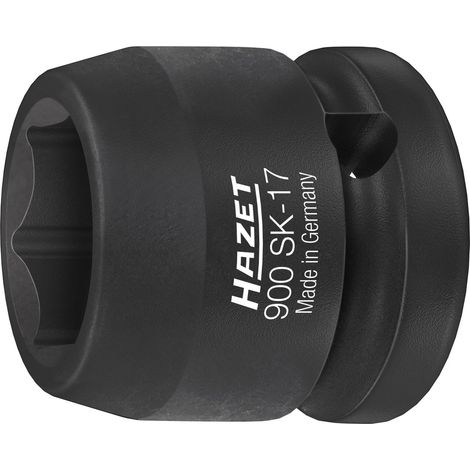 Hazet Schlag-Maschinenschrauber Steckschlüsseleinsatz 900SK-17, 1/2 (12,5 mm) Vierkant hohl, Außen Sechskant-Tractionsprofil, SW 17 mm (1/4)