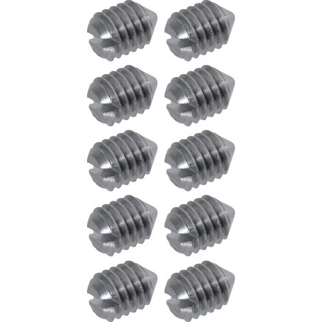 Cyclingcolors – Lot de 10 vis sans tête fendue M6 x 8mm – Acier DIN 553 – Pointe conique pour fixation métal – Réglage précis