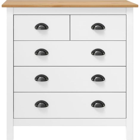 GBLY Sideboard Hill Weiß 79x40x80 cm Massivholz Kiefer (1/5)