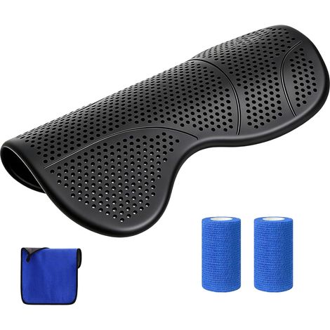 Tapis de selle en gel de silicone pour chevaux, absorbant les chocs, antidérapant, coussin de selle et coussinet correcteur pour cheval et poney pour soulager la pression (1/5)