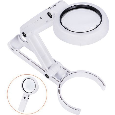 Handlupe mit 7-facher Vergrößerung, Tischständer, Leselupe mit 6 LED-Leuchten (1/5)