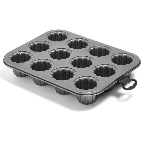 1 Moule à Cannelés, 12 Cavités, Acier Carbone, Antiadhésif Sans Pfas, Résistant 230°C, Pour Four Et Pâtisserie (1/5)