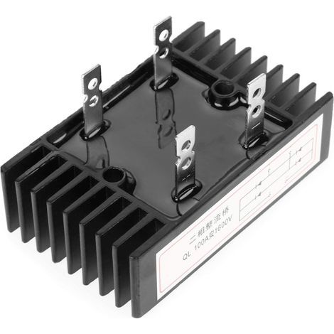 Pont redresseur, 1pc 100A Amp 1600V Tension 2-Phase Diode Pont redresseur haute puissance Black n Board Chargeur de batterie (1/4)