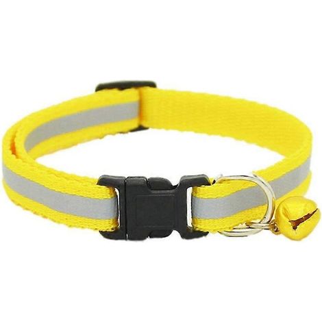 Verstellbares, reflektierendes Sicherheitshalsband für Haustiere mit Glöckchen (Gelb) (1/5)