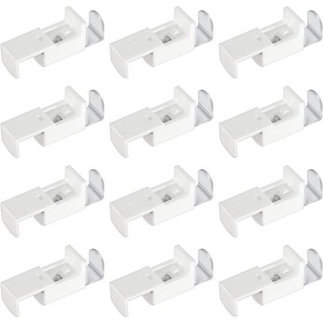 Ensemble de 12 supports de serrage pour stores romains, aucun perçage requis, matériel de fixation en PVC pour stores romains tendus (1/5)