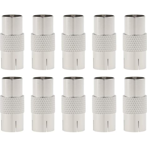 Pack of 10 Male/Female Coaxial Adapters for TVs, Set-Top Boxes, Broadband Networks, and Satellite Surveillance (1/5)