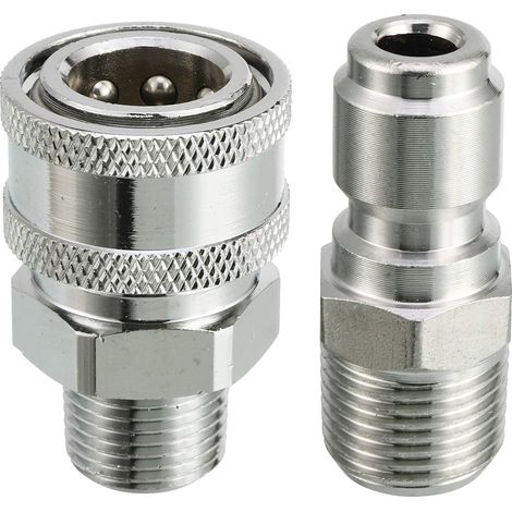 Kit adaptateur à connexion rapide pour nettoyeur haute pression, filetage mâle 9,5 mm, 5000 PSI 3/8'' Quick Connect Kit -Male (1/5)