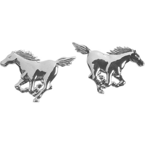 Emblema 3D cromato - 2 Horses (1/2)