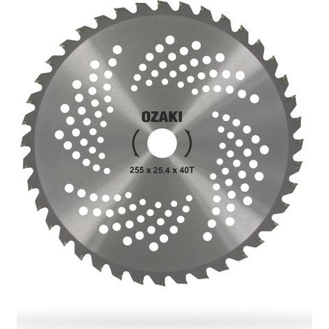 1 Lame Débroussailleuse 40 Dents Carbure, Largeur 255 mm, Épaisseur 1,3 mm, Alésage 25,4 mm (1/5)