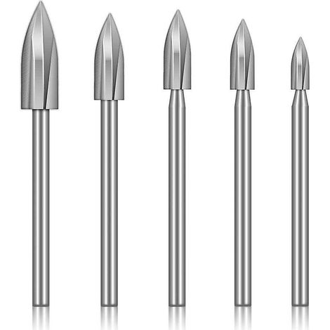set De Mches  Sculpter Le Bois, 5 Pices, Tige 1/8", Pour Le Bricolage, La Sculpture, La Gravure, Le Ponage Et Le Perage (1/5)