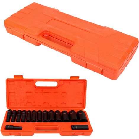 15-teiliges Set 1/2 Zoll Tiefbett-Schlagschrauber-Steckschlüssel 10-32 mm für die Garagenwerkstatt (1/5)