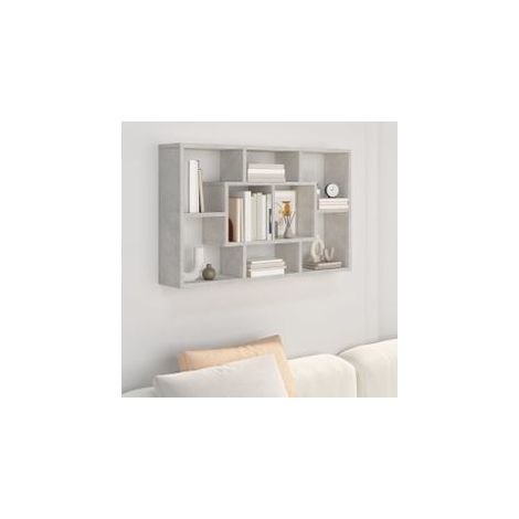 Étagère murale Gris béton 85x16x52,5 Bois d'ingénierie (1/5)