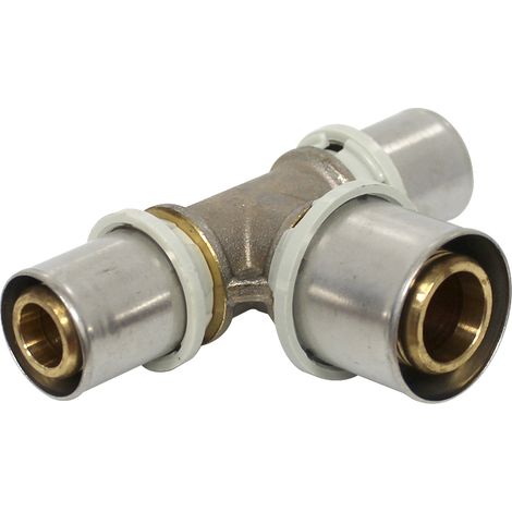 Raccord multicouche à sertir TH - Té inégal Ø20x2,0 - Ø26x3,0 - Ø20x2,0 - Arcanaute (1/5)
