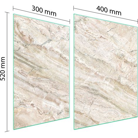 GLASSCHUTZPLATTE FÜR HERD 70x52 MARMOR (1/5)