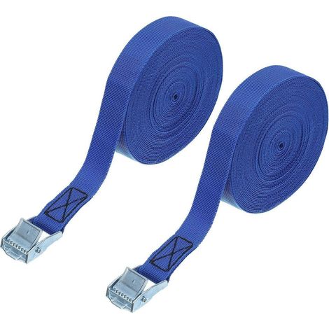 2x Spanngurte 9m Blau mit Schnallen bis 250kg für Kajak, Dachgepäckträger